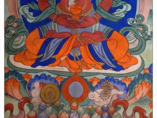 Une des nombreuses fresques du Bouddha.