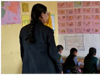 Des élèves studieux.