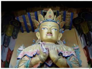 La statue de Maitreya, le Bouddha du futur a été restaurée en 1957.