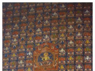 Représentation de Manjushri dans différentes couleurs et dans différentes positions.
