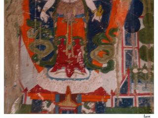 Représentation d'Avalokiteshvara, le Bouddha de la Compassion, le dalaï-lama est considéré comme sa réincarnation.