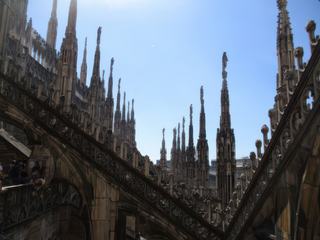 La cathédrale de Milan: vue depuis la terasse.