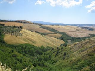 Paysage de campagne en allant vers Volterra.