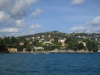 Trajet en bateau, entre Rapallo et Portofino.