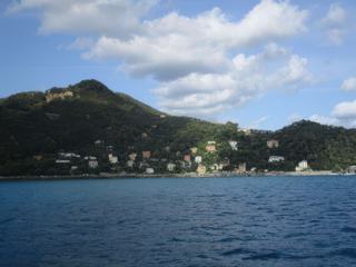 Trajet en bateau, entre Rapallo et Portofino.