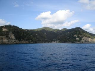 Trajet en bateau, entre Rapallo et Portofino.