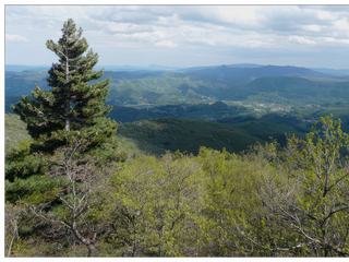 Vue depuis le belvédère de la Cravate avant de rentrer sur Berthezene.