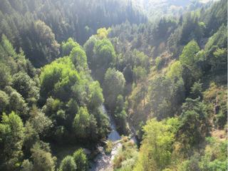 Vue du haut du viaduc de la Recoumène.