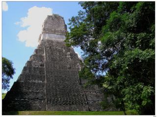 Mais que vois-je tout en haut du Temple I (temple du Grand Jaguar) vu de l'arrière?