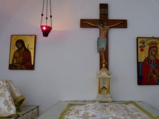 A l'intérieur de la chapelle.