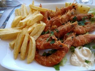 Délicieuses crevettes grillées.