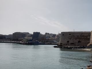 La forteresse de Koules et le fort vénitien à Heraklion.Sur la façade on peut voir le lion de Saint-Marc (symbole de la République de Venise).