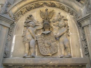 Palais Ducal, la porterie : détail des armoiries des ducs de Lorraine.